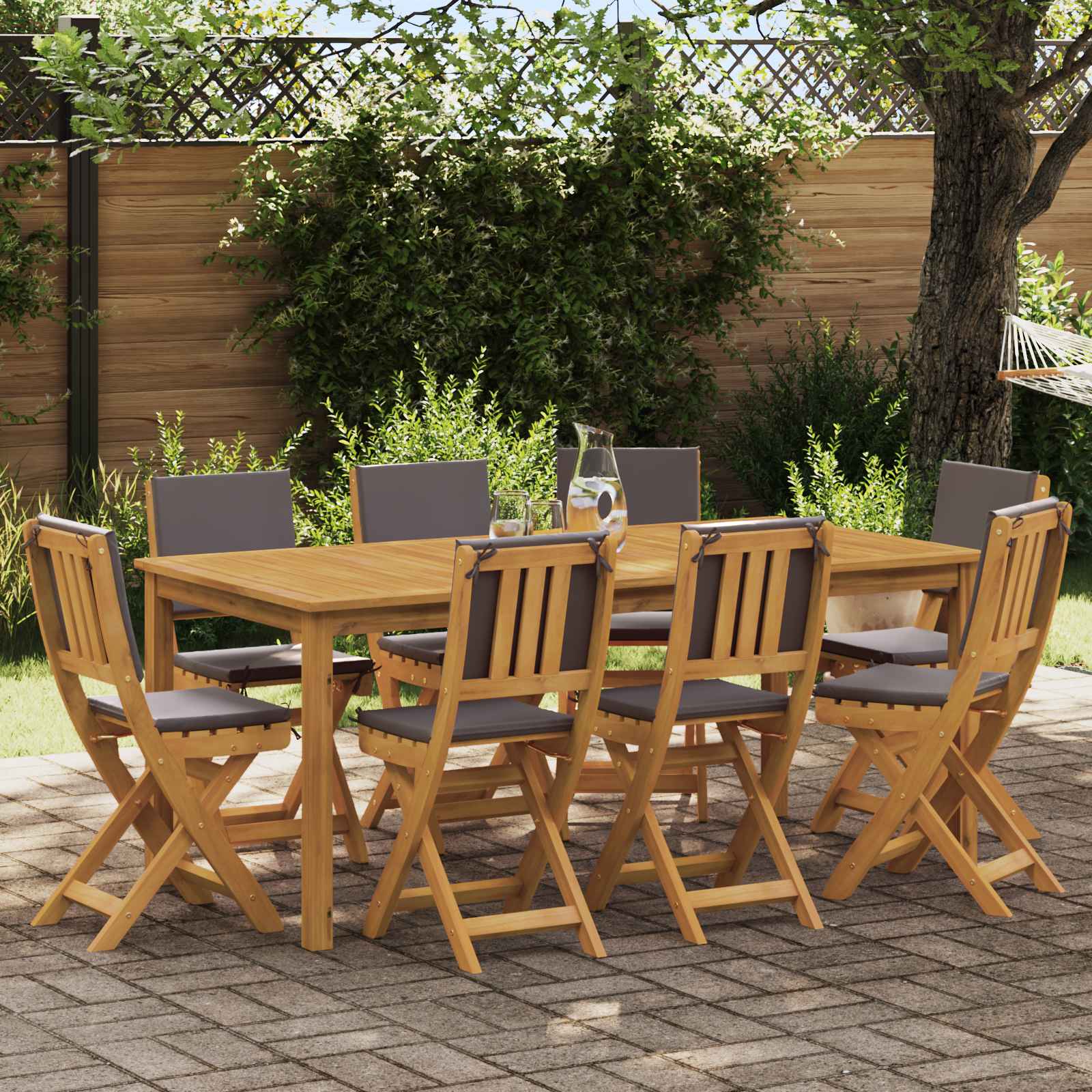 Außen Bistro-Stühle 6 pcs Natur Massivholz Akazie