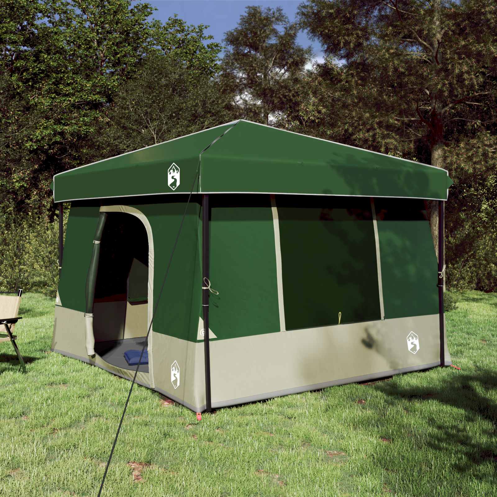 Camping-Zelt-Set mit Dach 2 pcs Blau Taffeta und Stoff
