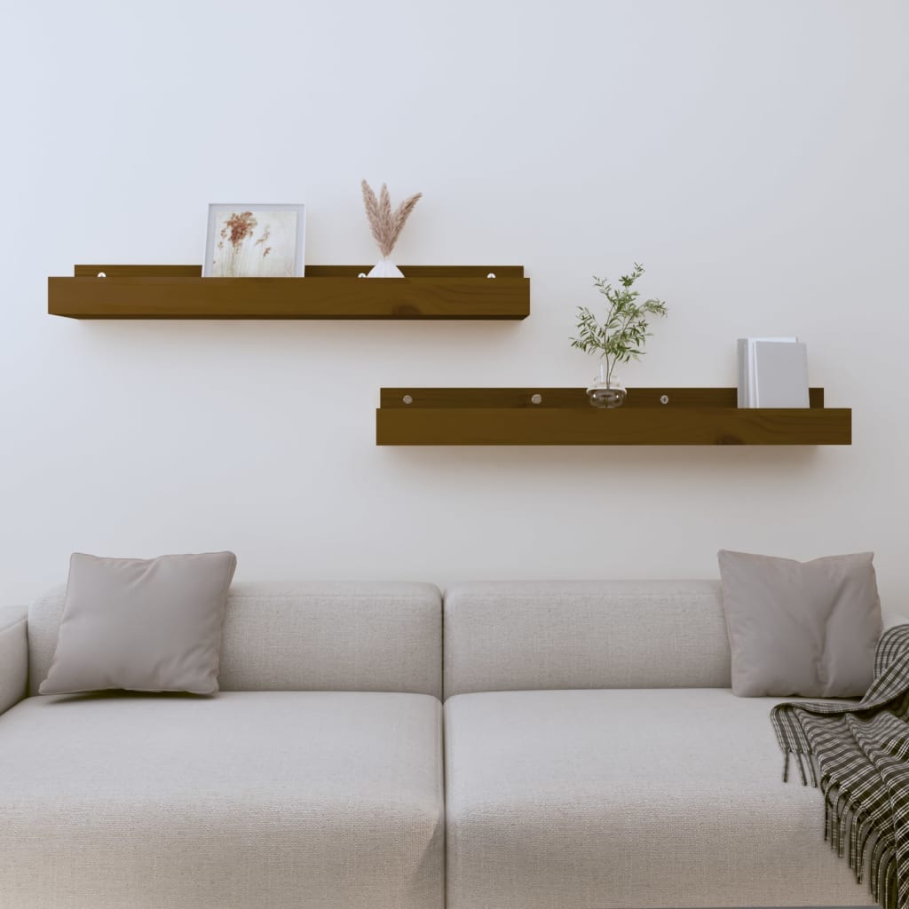 Wandregale 2 Stk. 50x12x9 cm Massivholz Kiefer