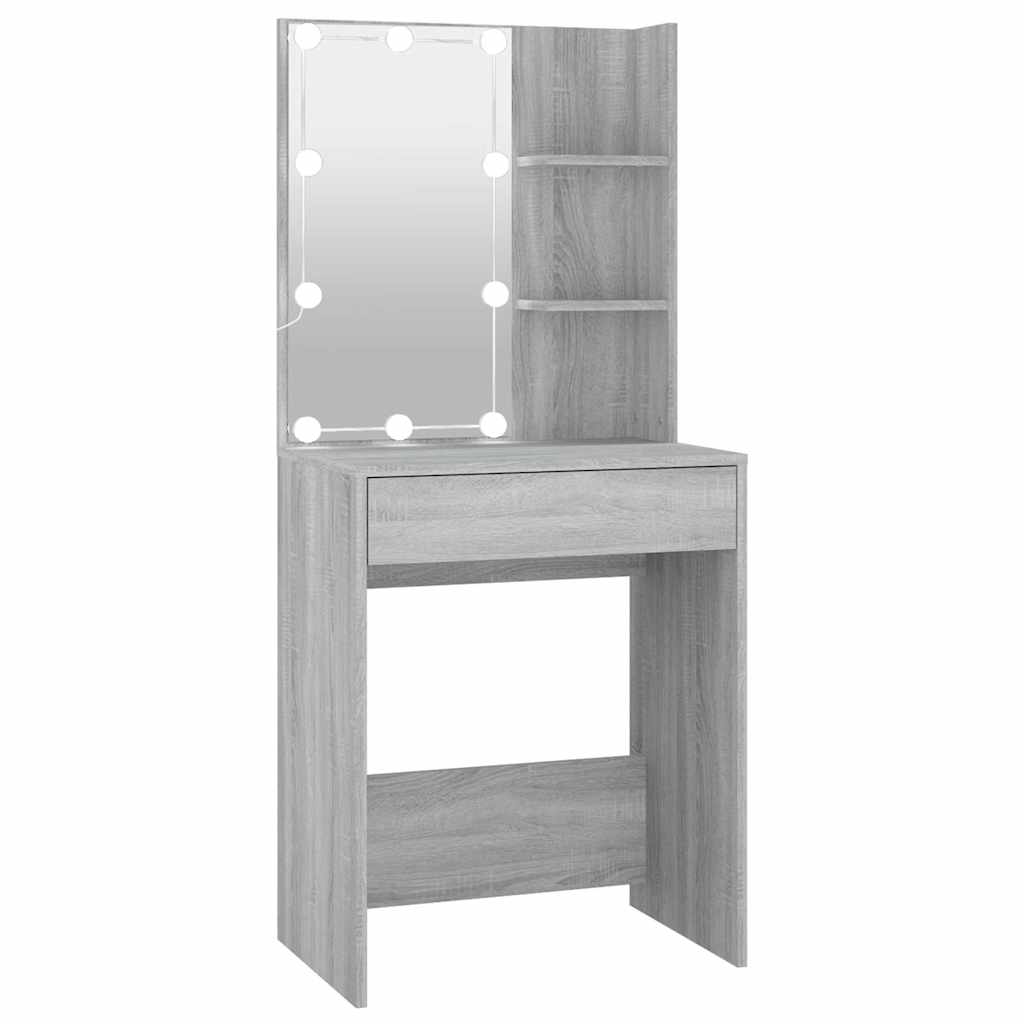 Schminktisch mit LED Weiß 60x40x140 cm