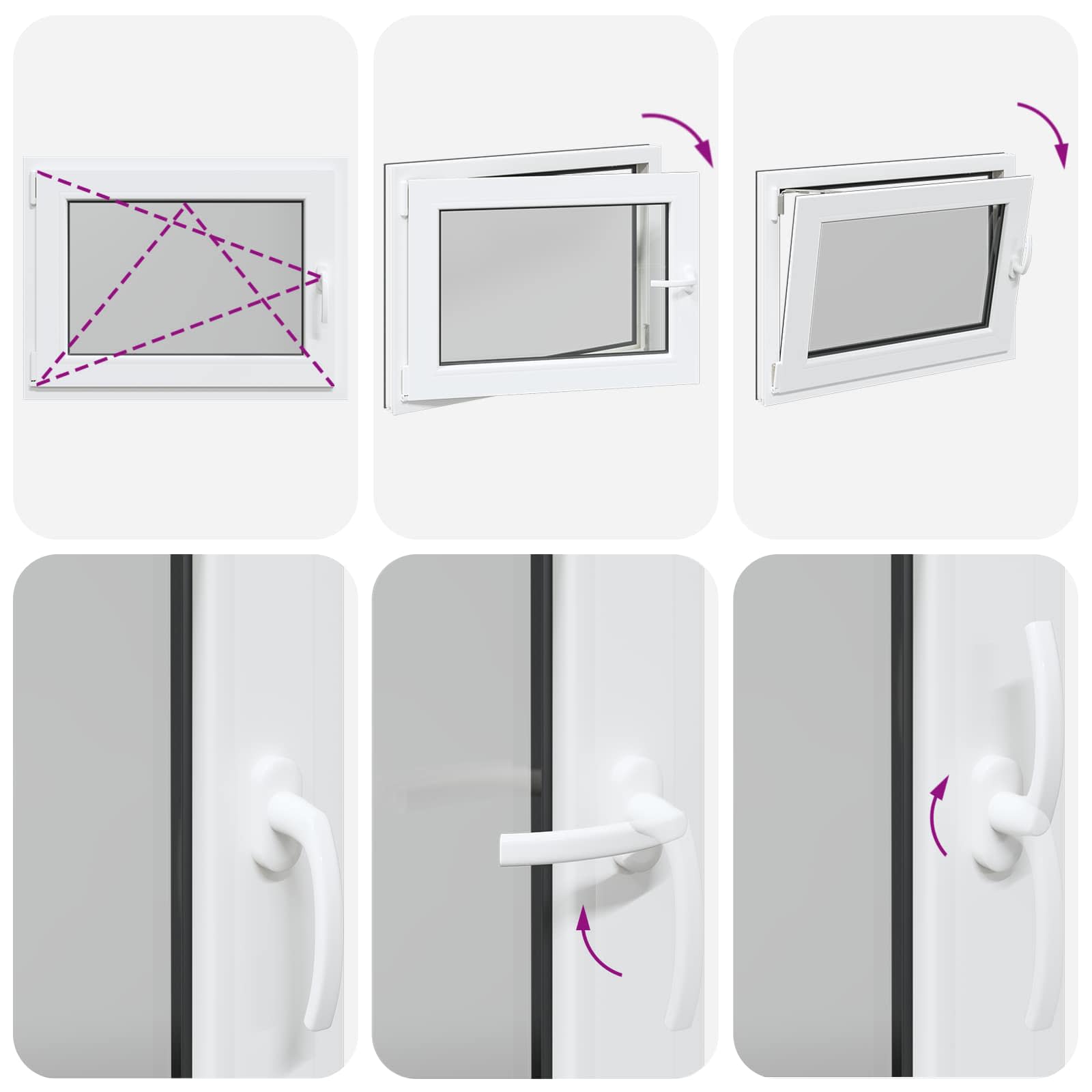 Kellerfenster RISOR 50 x 50 cm PVC und Glas Weiß