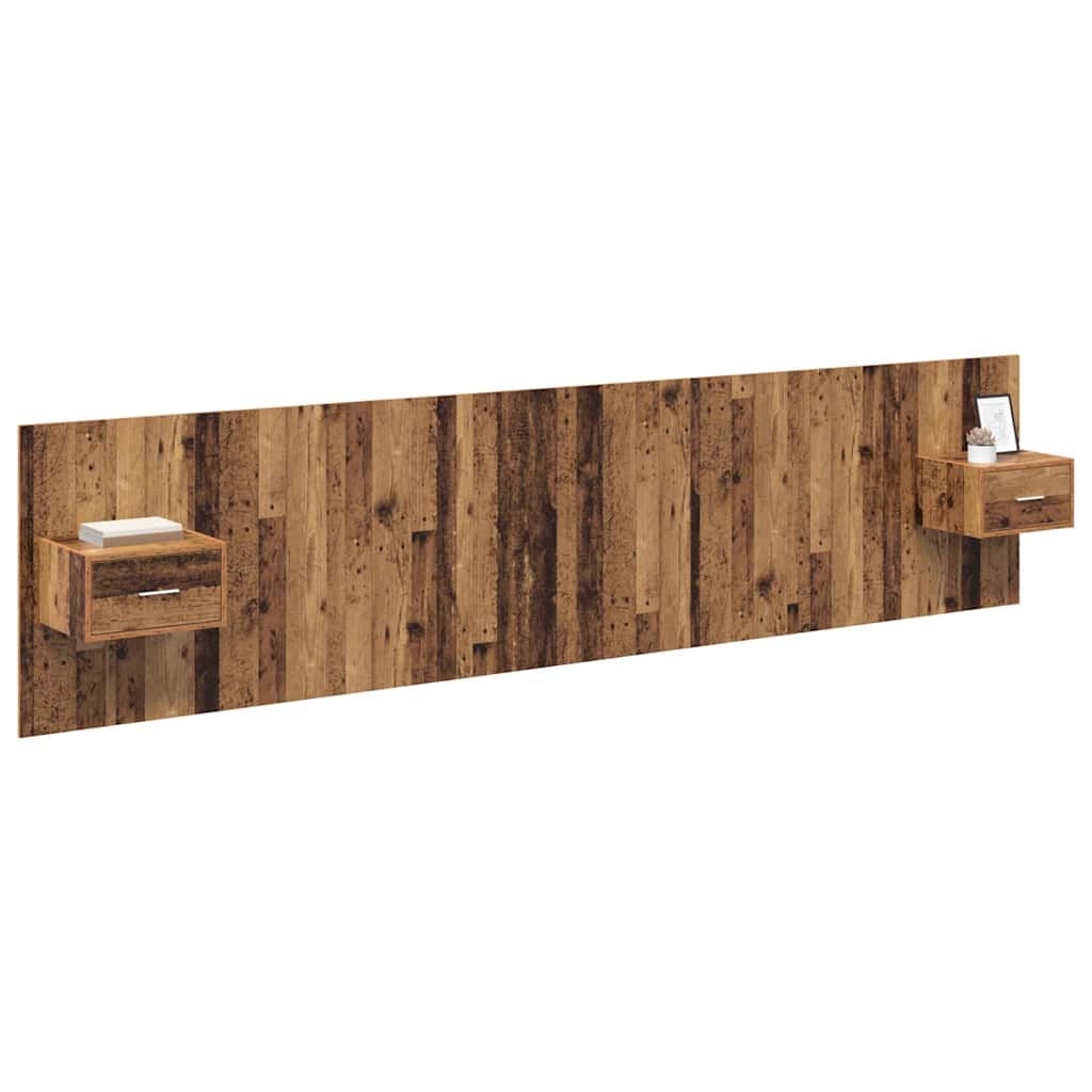 Kopfteil mit Nachttischen Weiß Holzwerkstoff