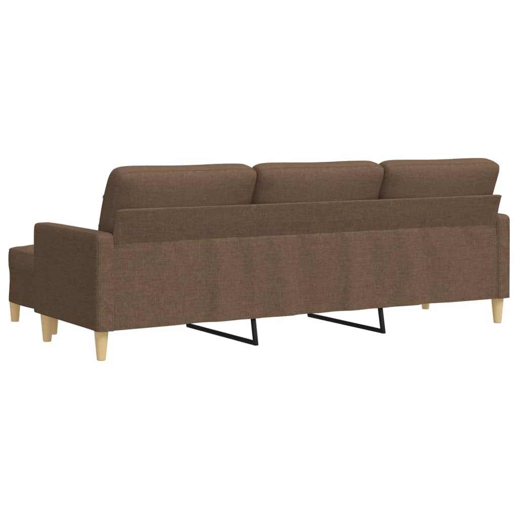 3-Sitzer-Sofa mit Hocker Taupe 180 cm Stoff