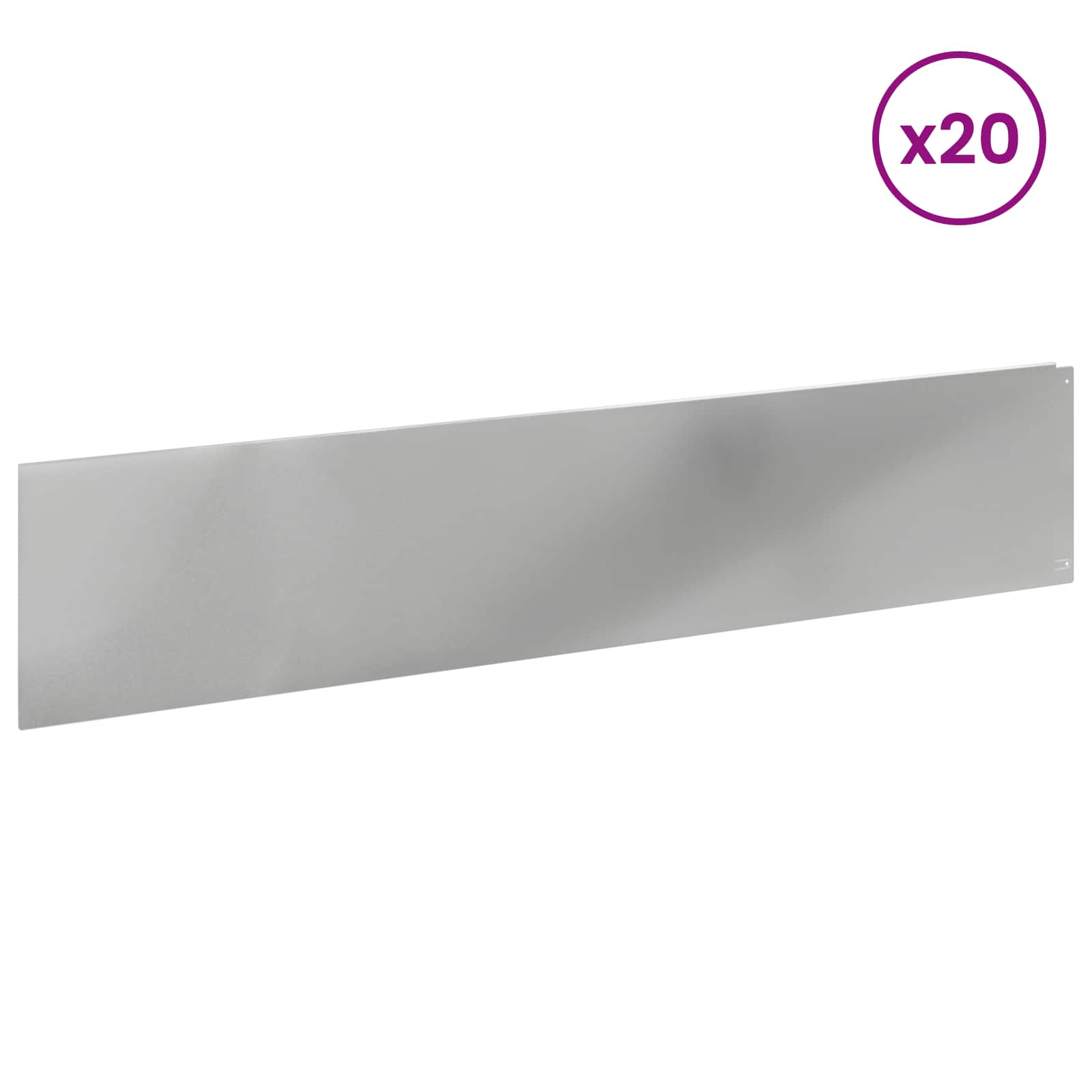 Raseneinfassung 10 pcs 100 x 12 cm Stahl Anthrazit