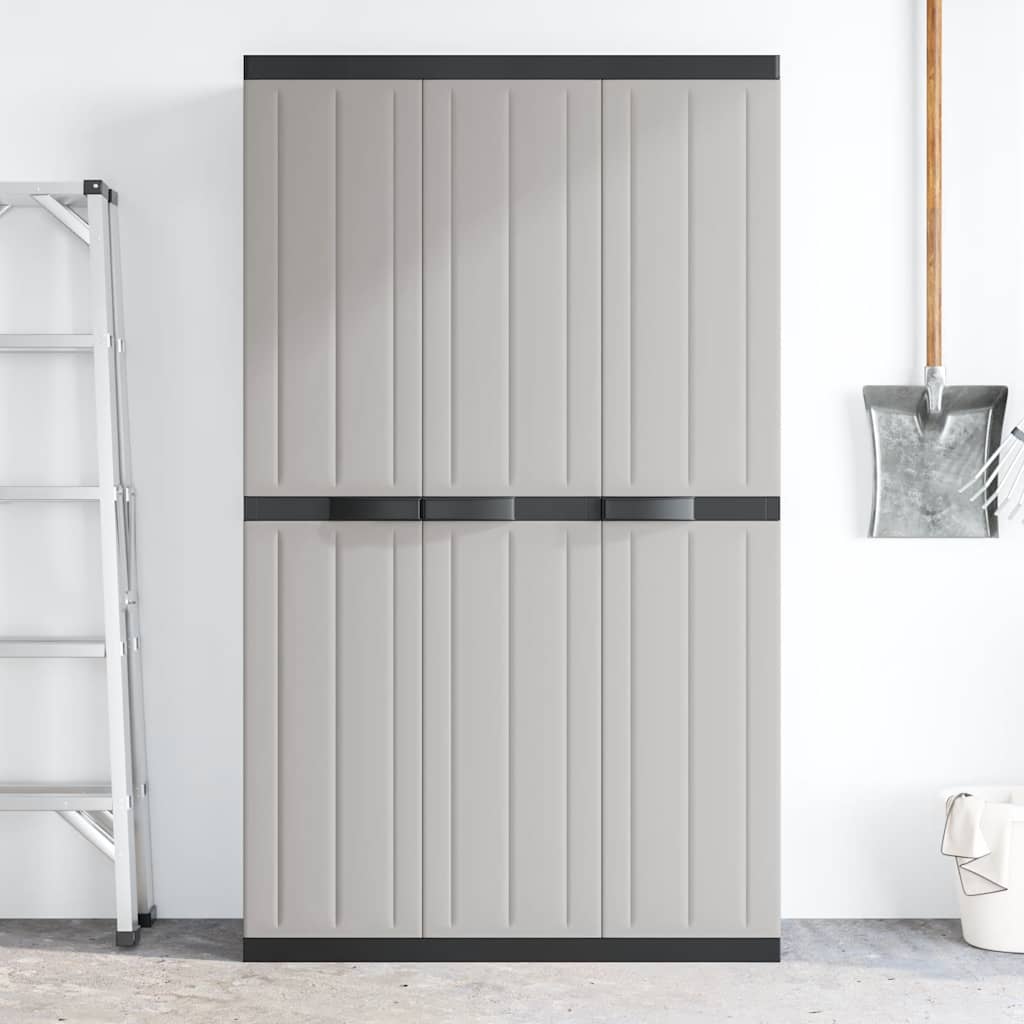Gartenschrank Grau und Schwarz 65x37x85 cm PP