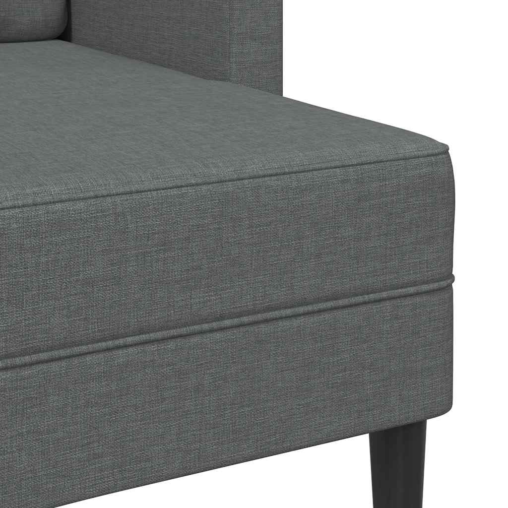 2-Sitzer-Sofa mit Chaiselongue L-Form Hellgrau 125 cm Stoff