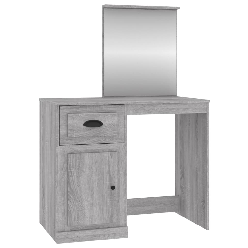 Schminktisch mit Spiegel Weiß 90x50x132,5 cm Holzwerkstoff