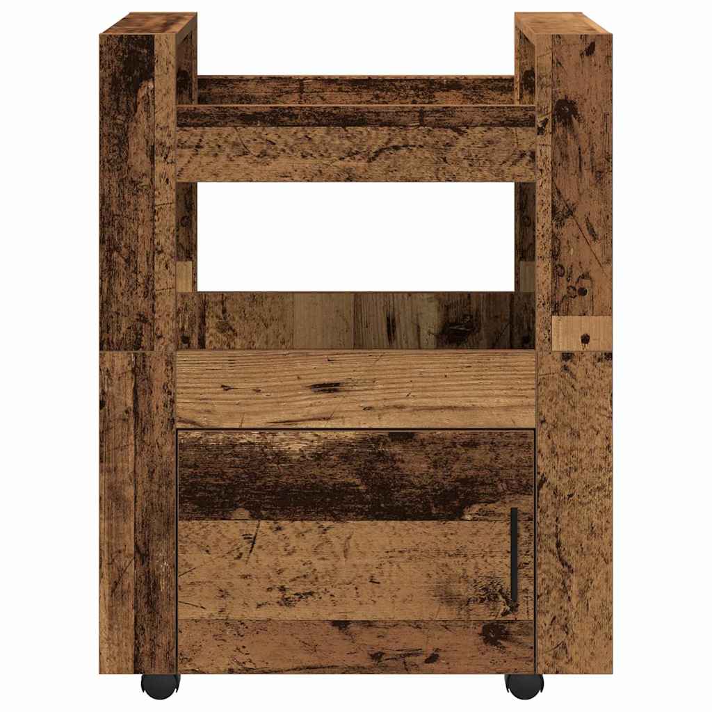 Küchenwagen Weiß 60x45x80 cm Holzwerkstoff