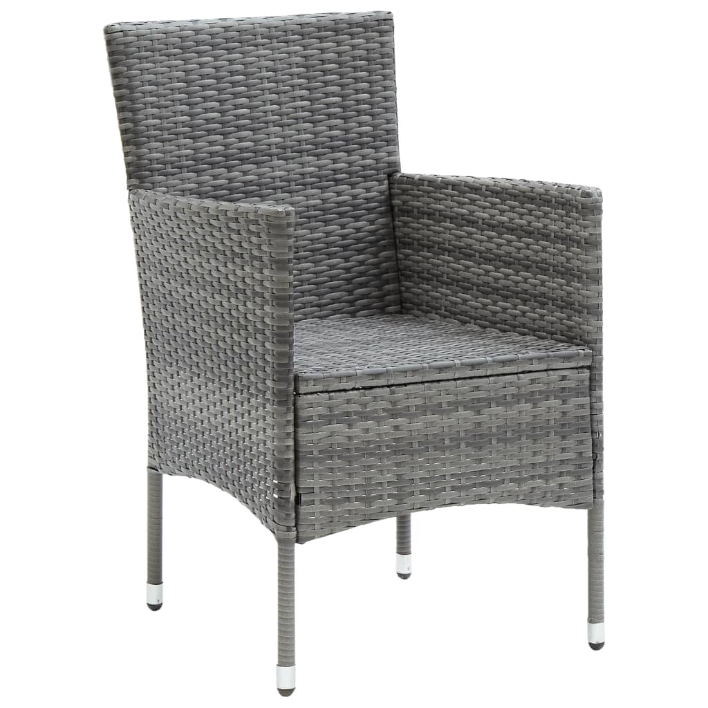 Garten-Essstühle 4 Stk. Poly Rattan Schwarz