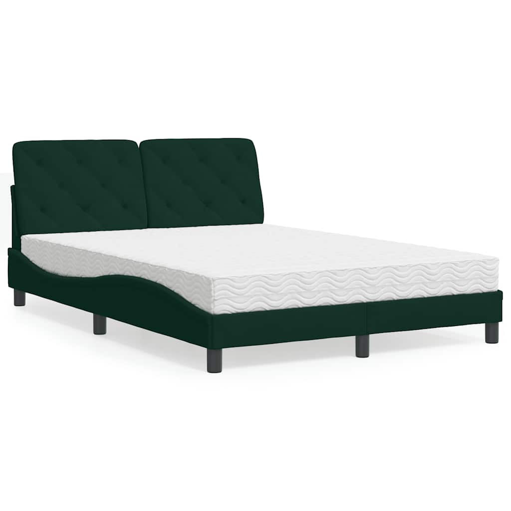 Bett mit Matratze Hellgrau 80x200 cm Samt