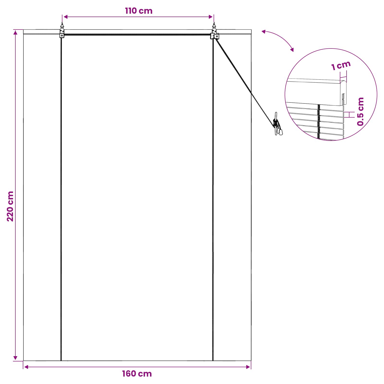 Rollo Braun 60 x 160 cm Bambus
