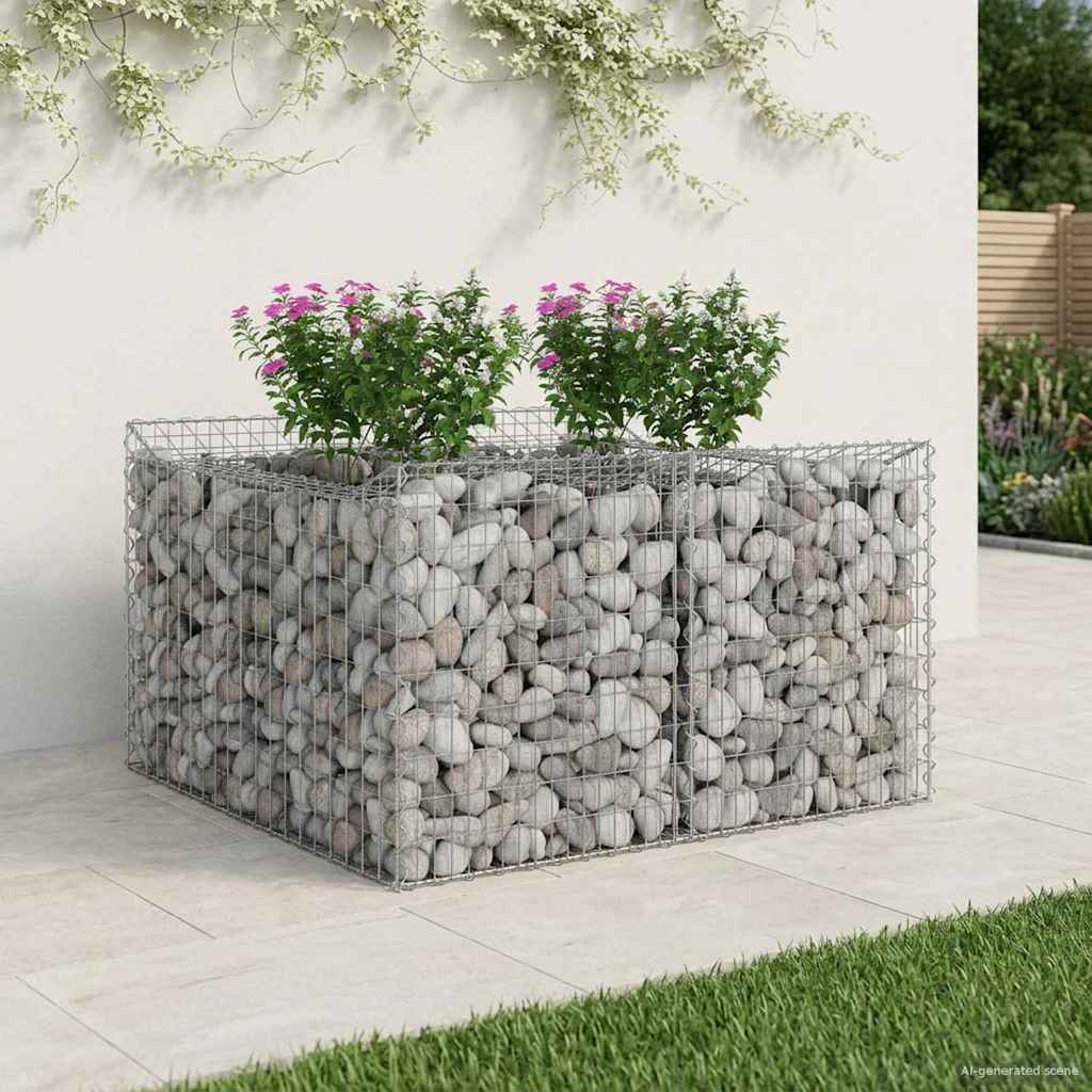 Gabionen-Hochbeet 2 pcs Silber