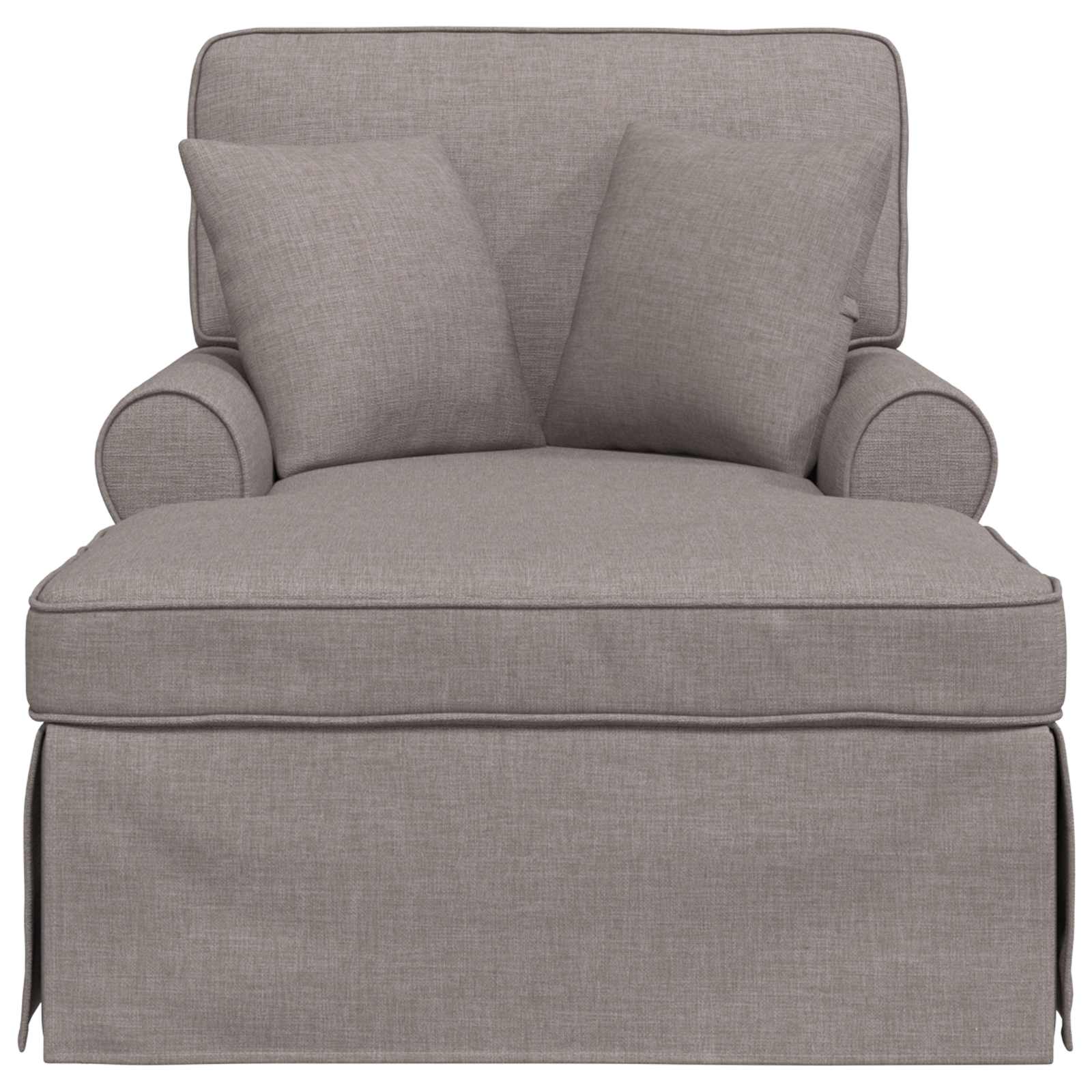 Chaise Lounge mit Rock mit Kissen 3 pcs Hellgrau Stoff