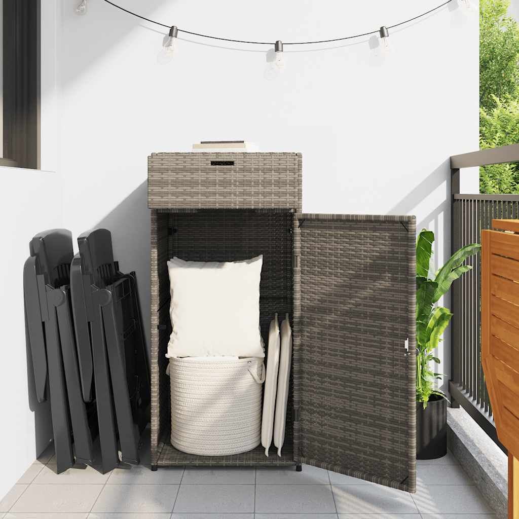 Gartenschrank Schwarz 55x55x111 cm Poly Rattan