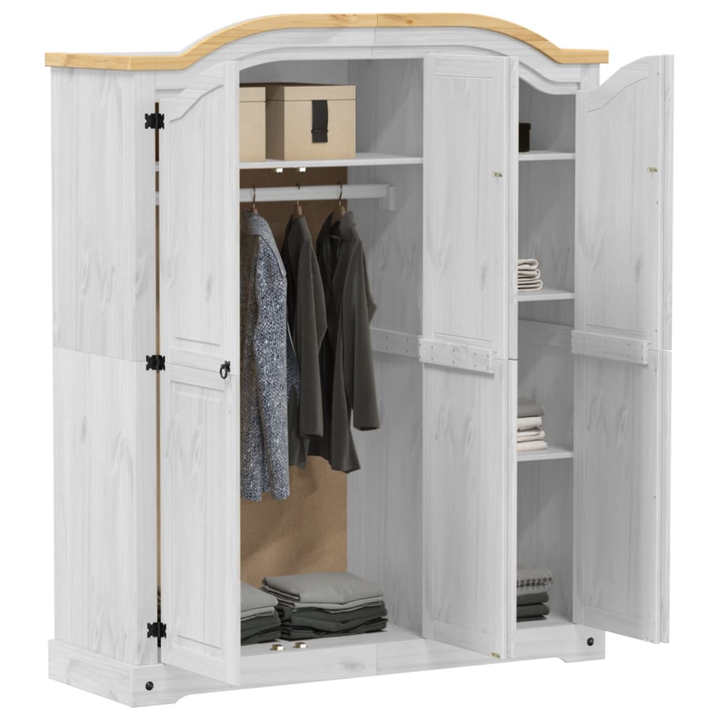 Kleiderschrank Corona 151,5x52x186 cm Massivholz Kiefer