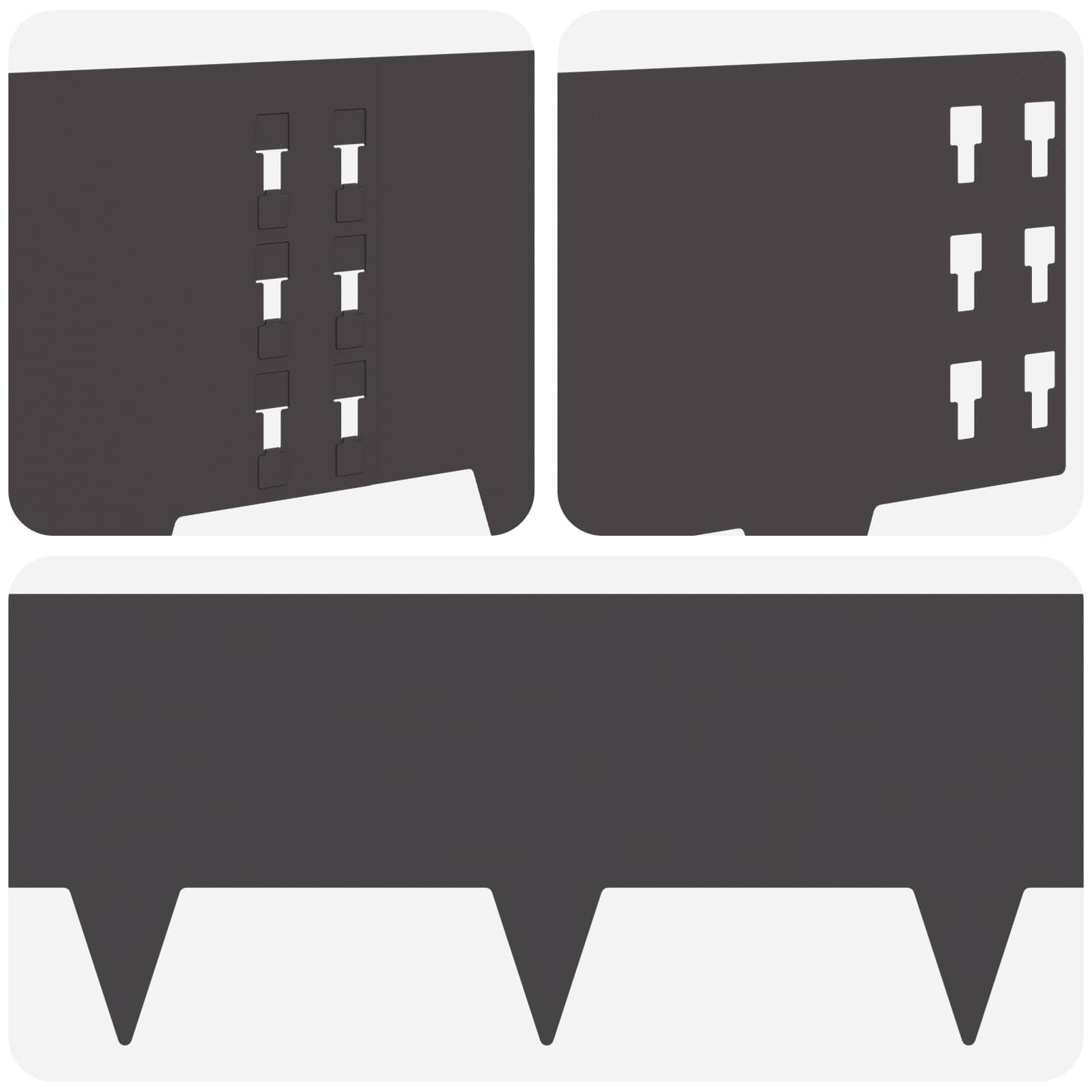 Raseneinfassung 10 pcs 100 x 12 cm Stahl Schwarz