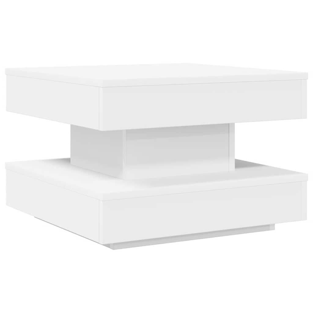 Couchtisch 360-Grad Drehbar Weiß 90x90x34,5 cm