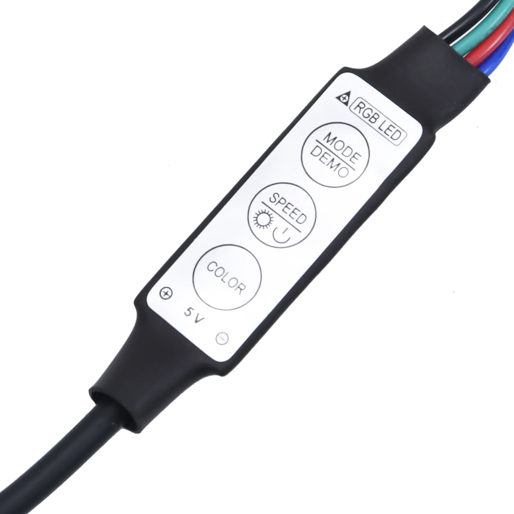 3-tlg. TV-Wohnwand mit LED-Leuchten Weiß