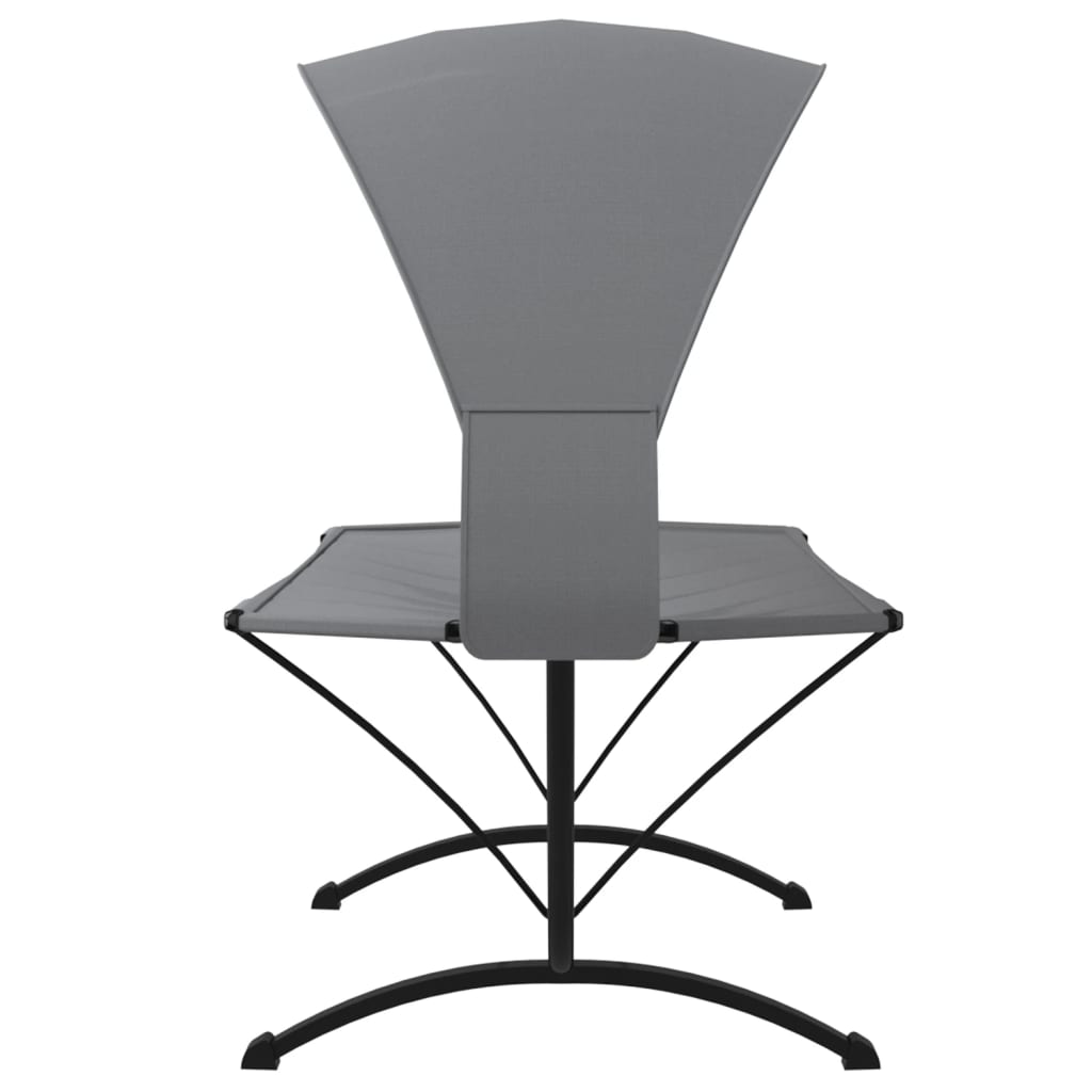 Outdoor-Loungebett mit Dach Schwarz Stahl und Oxford-Stoff