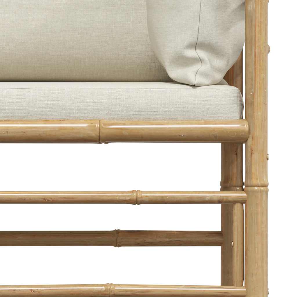 3-tlg. Garten-Lounge-Set mit Kissen Bambus