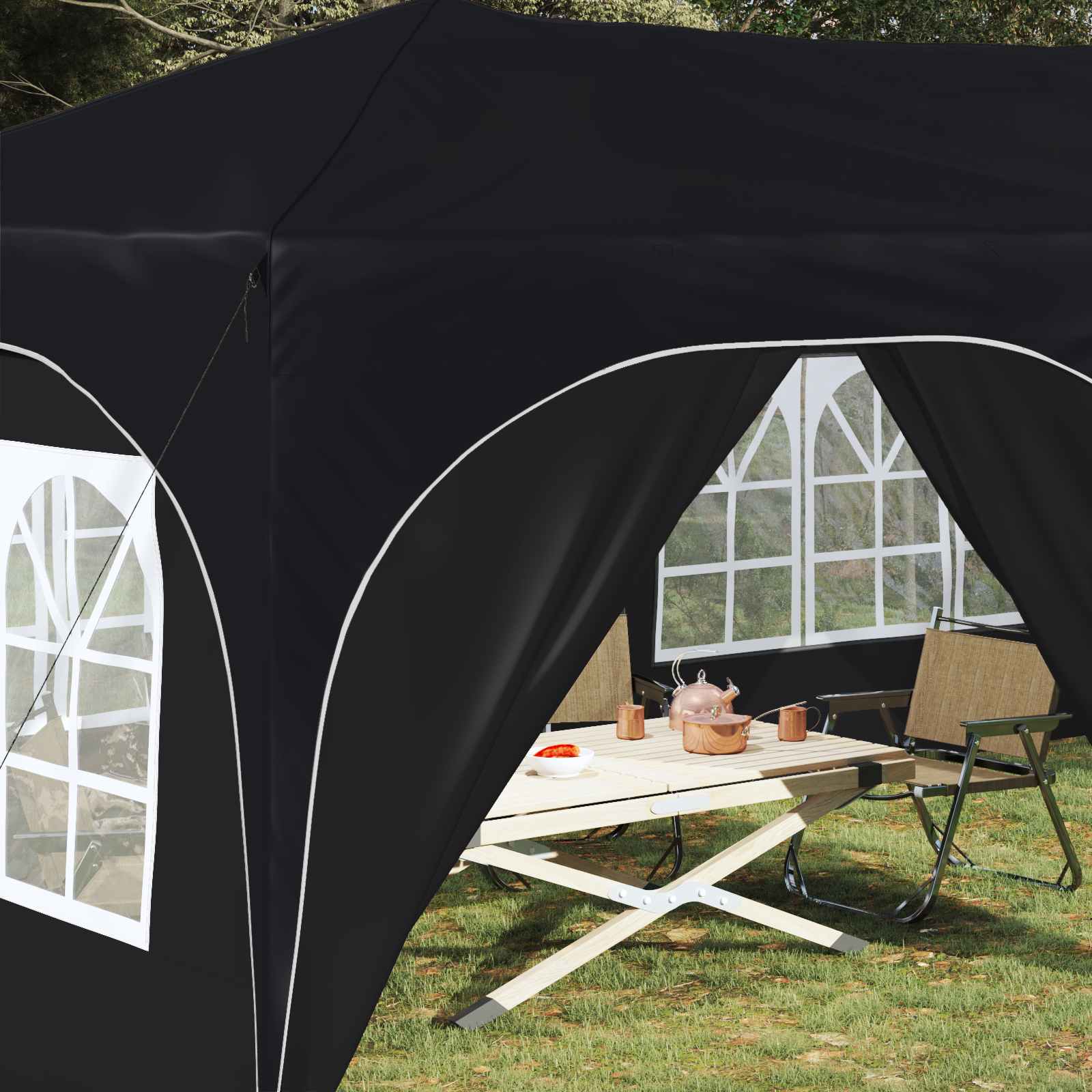 Pop-up Partyzelt 575 x 288 x 245 cm Creme Oxford-Stoff