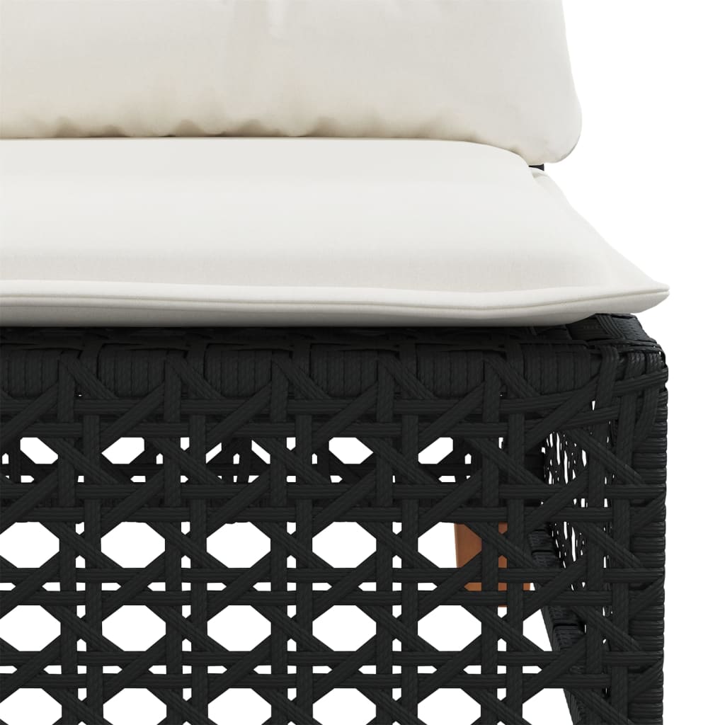 10-tlg. Garten-Sofagarnitur mit Kissen Beige Poly Rattan