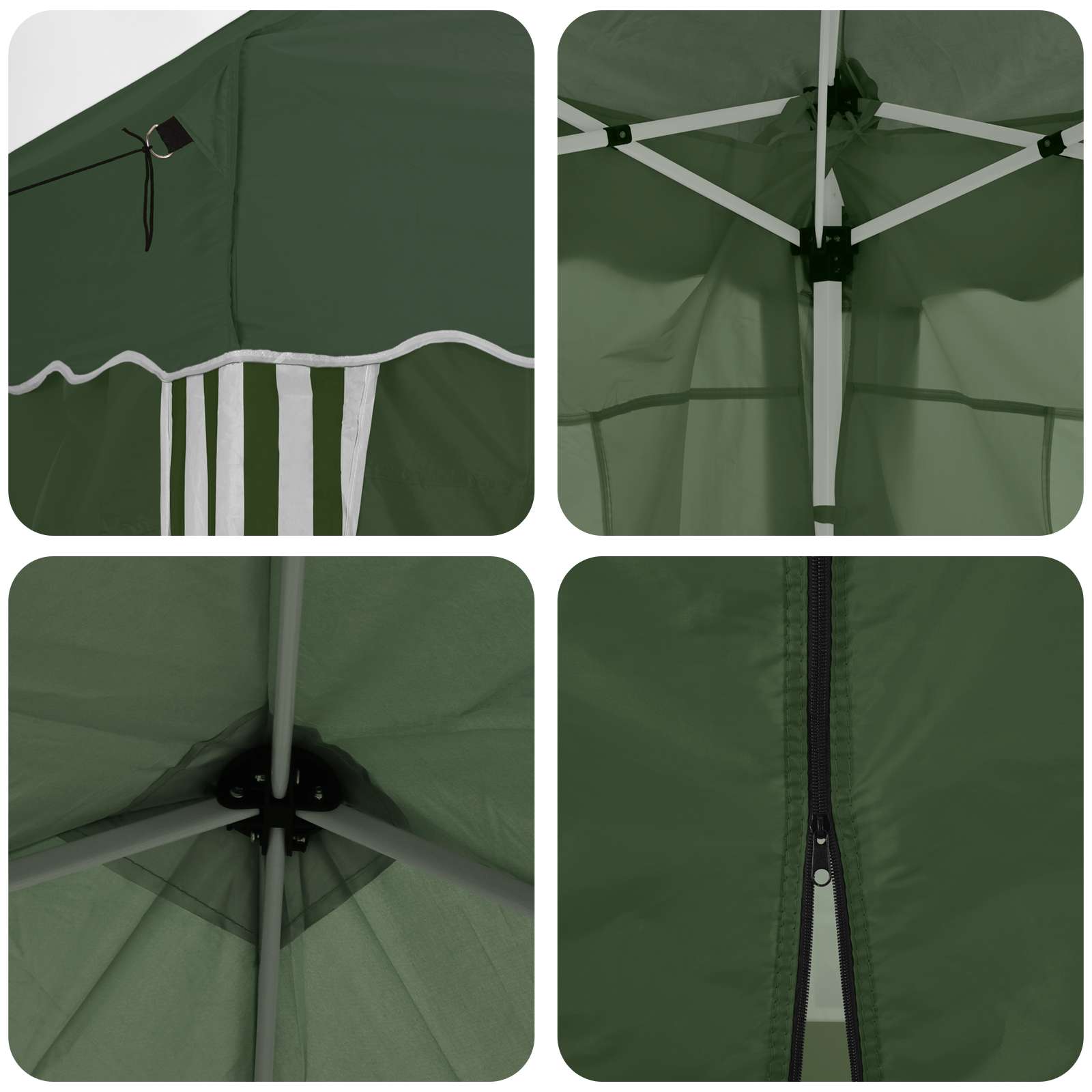 Pop-up Partyzelt 195 x 195 x 245 cm Creme Oxford-Stoff