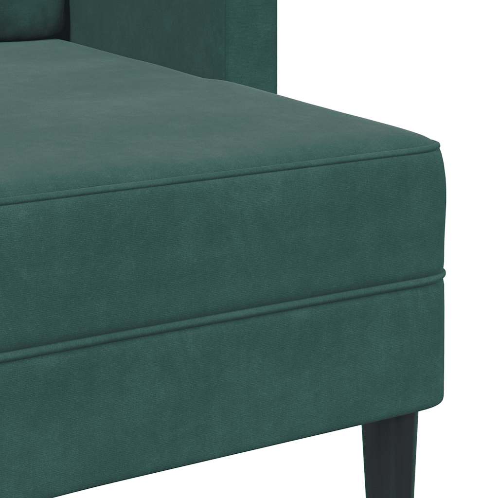 2-Sitzer-Sofa mit Chaiselongue L-Form Blau 125 cm Samt