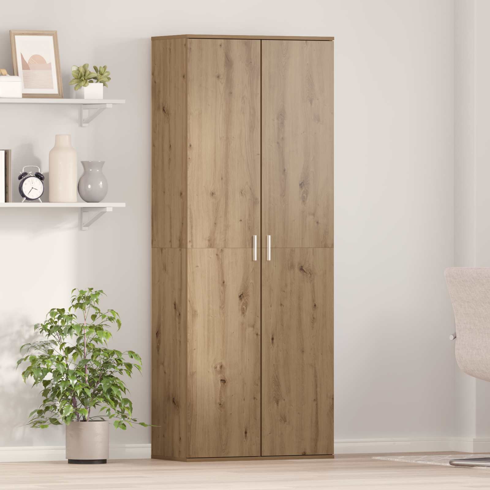 Highboard Weiß 70x35x180 cm Holzwerkstoff
