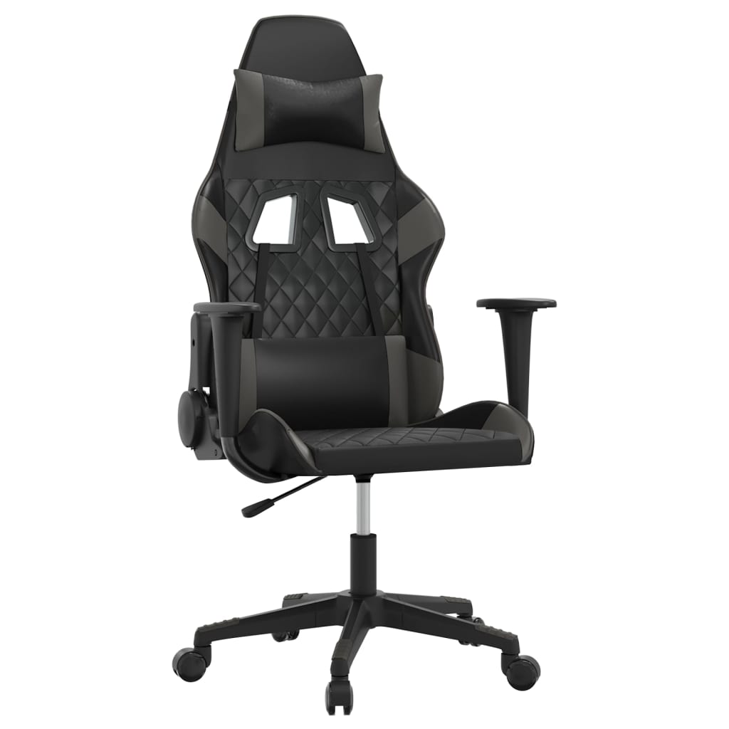 Gaming-Stuhl mit Massagefunktion Schwarz und Blau Kunstleder