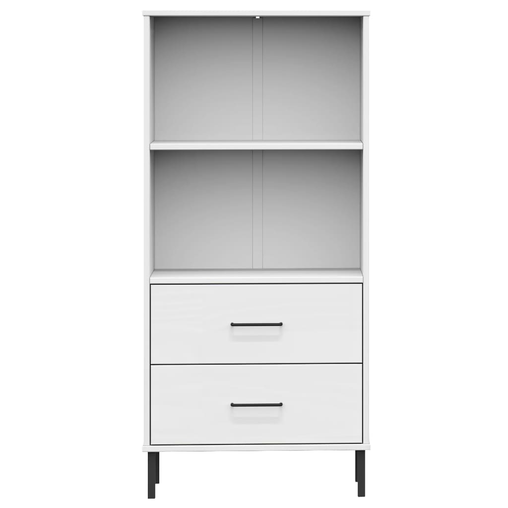 Bücherregal OSLO 2 Schubladen Braun 60x35x128,5 cm Massivholz