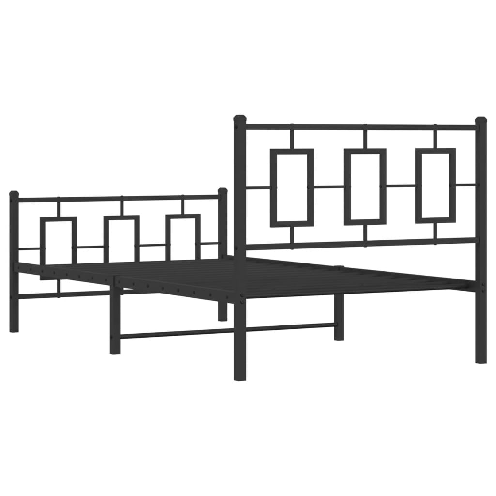 Bettgestell mit Kopf- und Fußteil Metall Weiß 180x200 cm