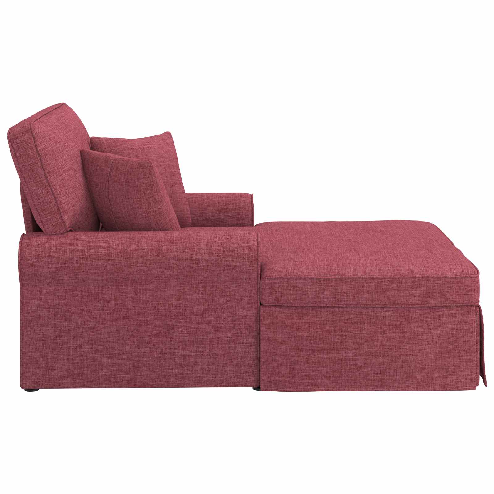 Chaise Lounge mit Rock mit Kissen 3 pcs Hellgrau Stoff