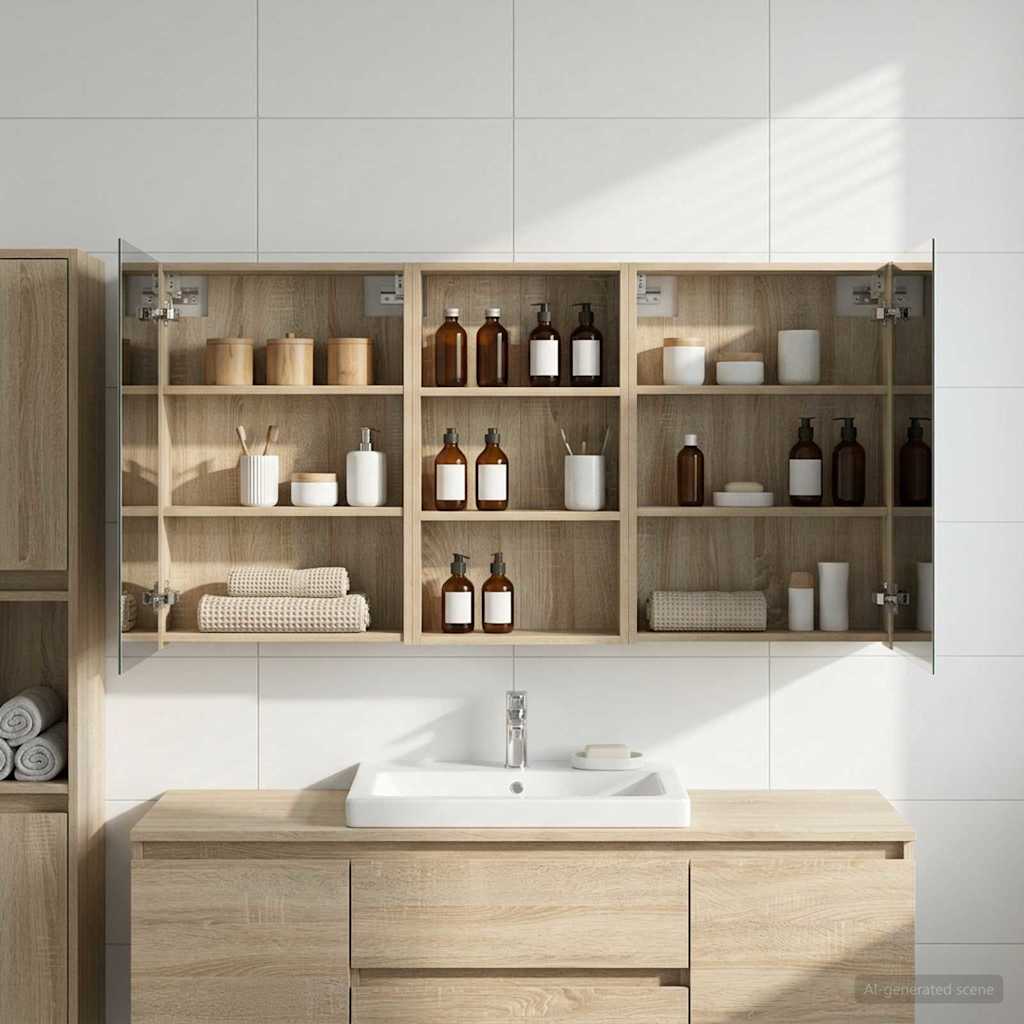 Badezimmerschrank-Set 3 pcs 80 x 10,5 x 50 cm Holzwerkstoff