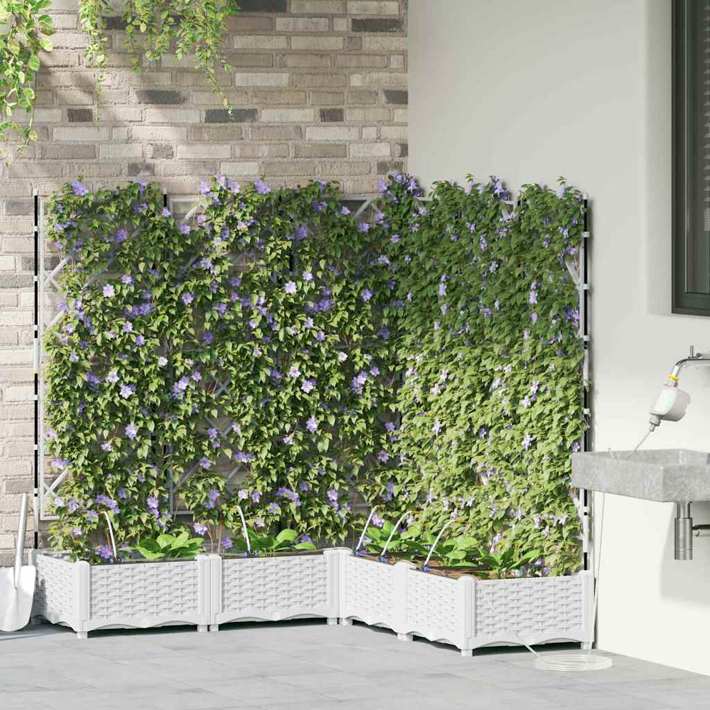 Garten-Pflanzgefäß 4 Stk. Braun 160 x 40 x 22 cm PP