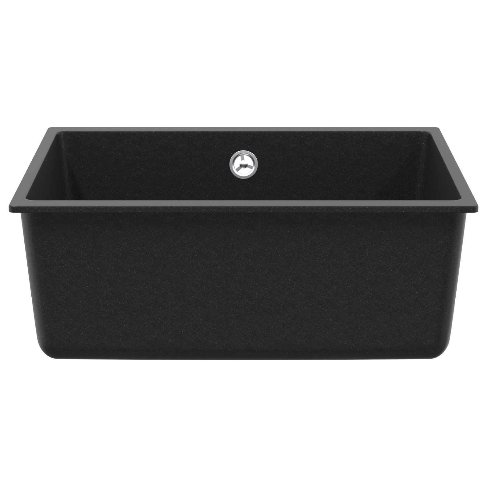 Waschbecken Schwarz 370 x 460 mm 80% Quarz und 20% Harz