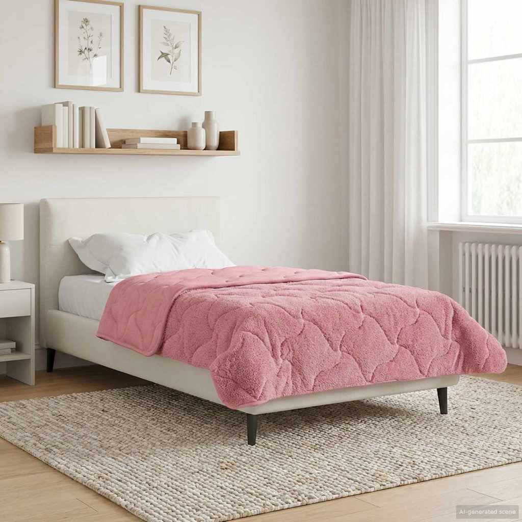 Sommerdecke Anthrazit 135 x 200 cm Mikrofaser und Teddy-Fleece