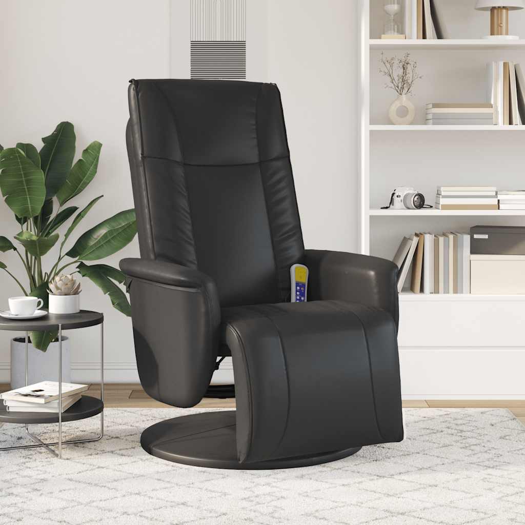 Massagesessel mit Fußteil Creme Kunstleder
