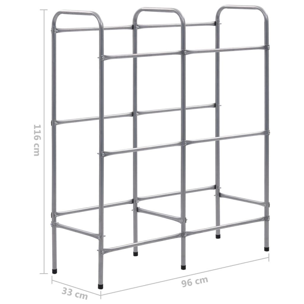 Kistenregal für 3 Kisten Silbern 50x33x116 cm Stahl