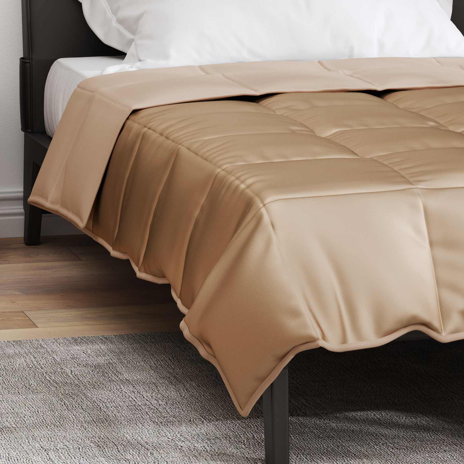 Sommerdecke Gold 135 x 200 cm Satin und Mikrofaser