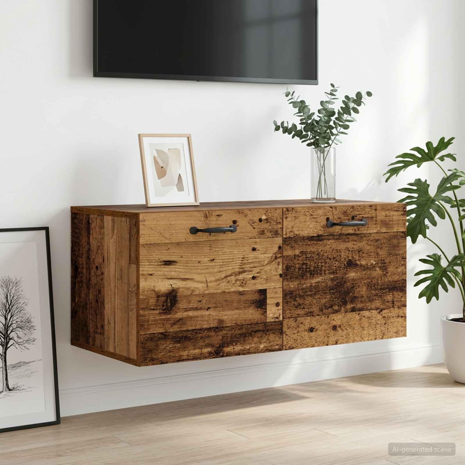 Wandschrank Weiß 80x36,5x35 cm Holzwerkstoff