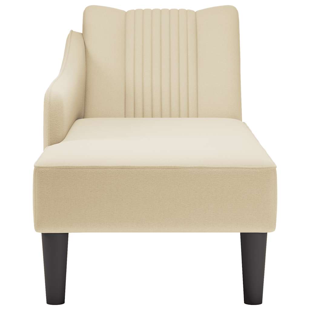 Chaiselongue mit Rechter Armlehne Hellgrau Stoff