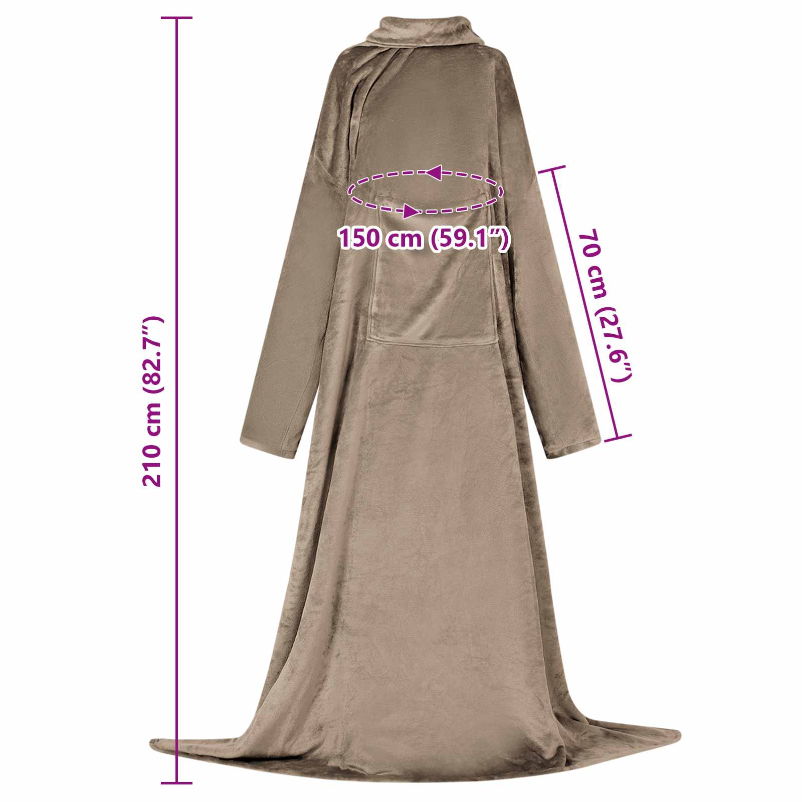 Decken-Hoodie Beige F Flanell