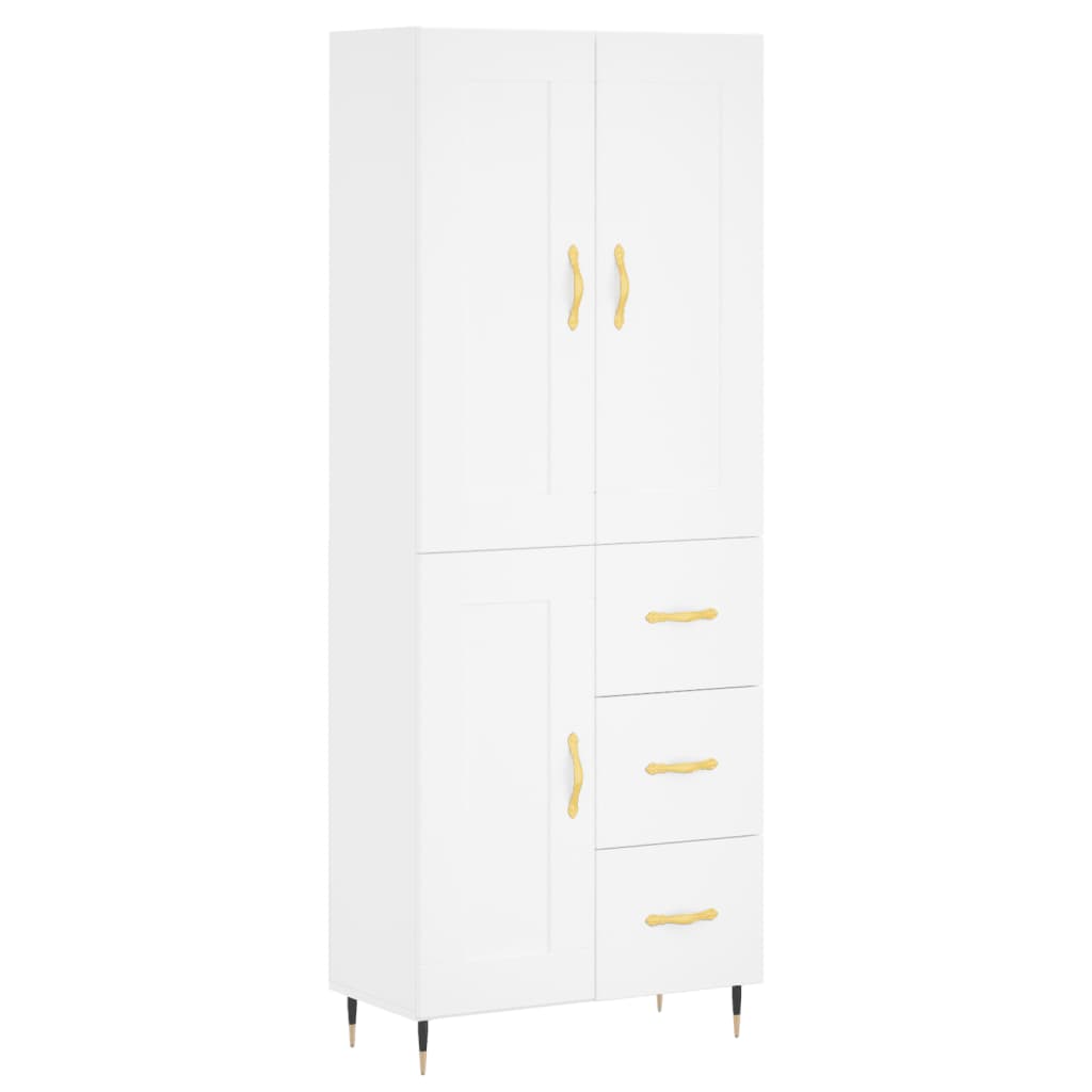 Highboard Betongrau 69,5x34x180 cm Holzwerkstoff