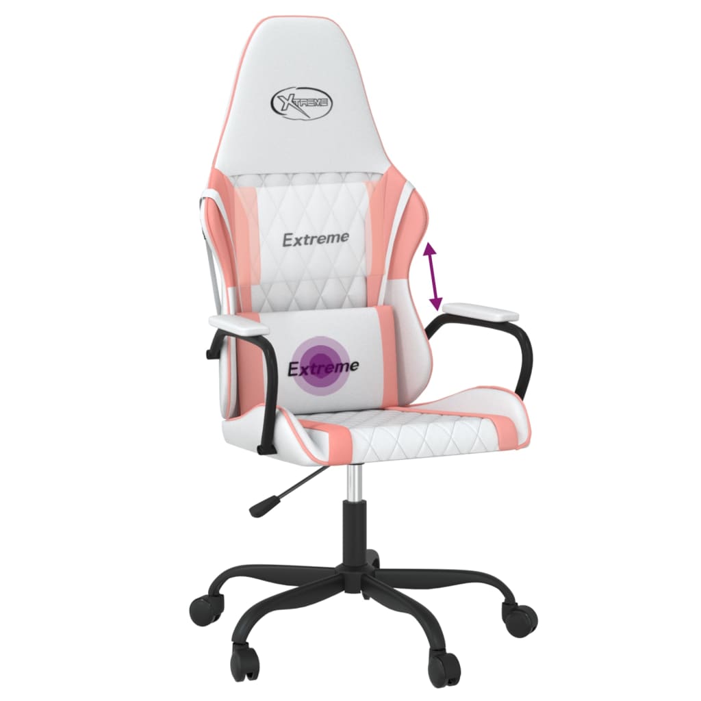 Gaming-Stuhl mit Massagefunktion Schwarz und Blau Kunstleder