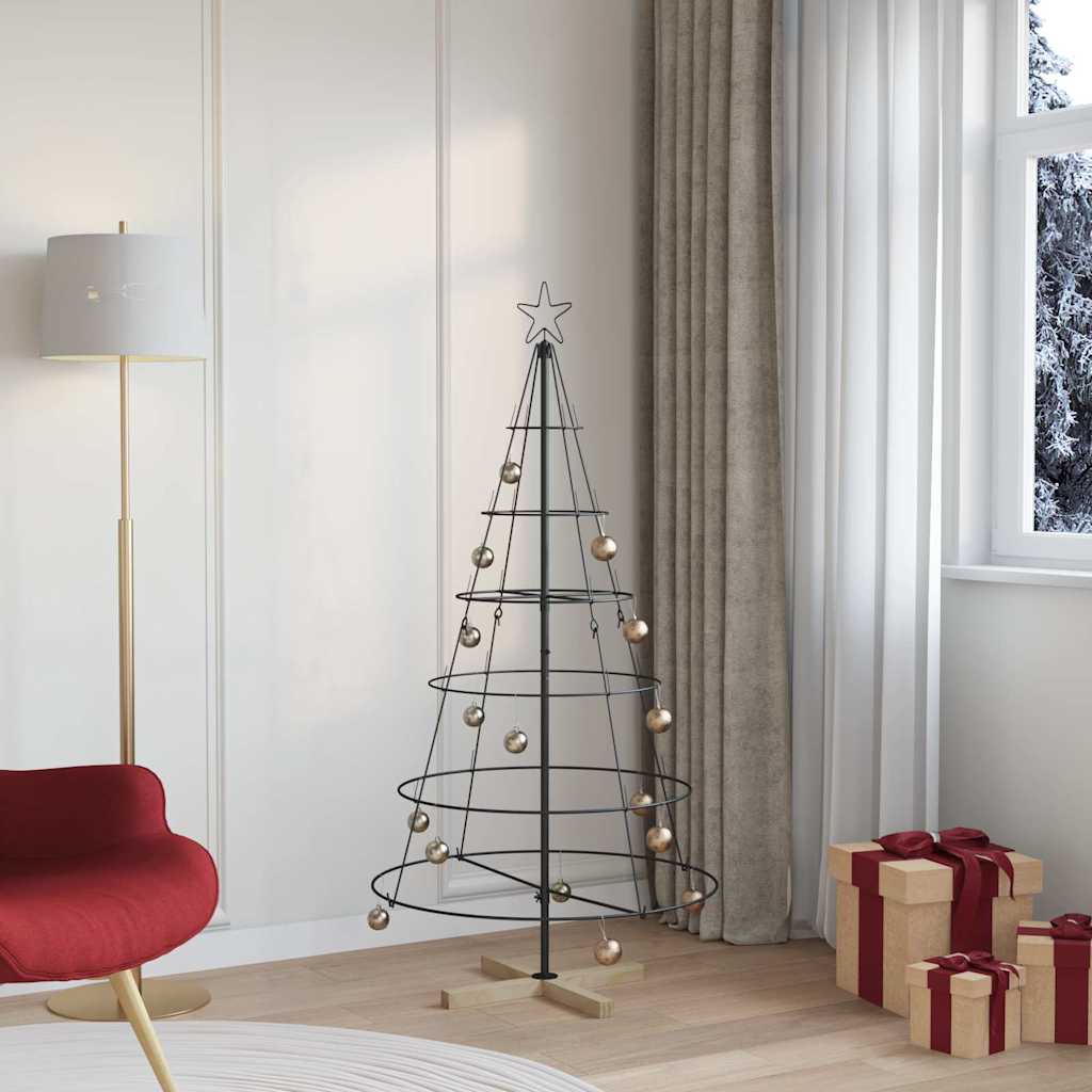 Weihnachtsdeko mit Ständer Schwarz 60 cm Stahl