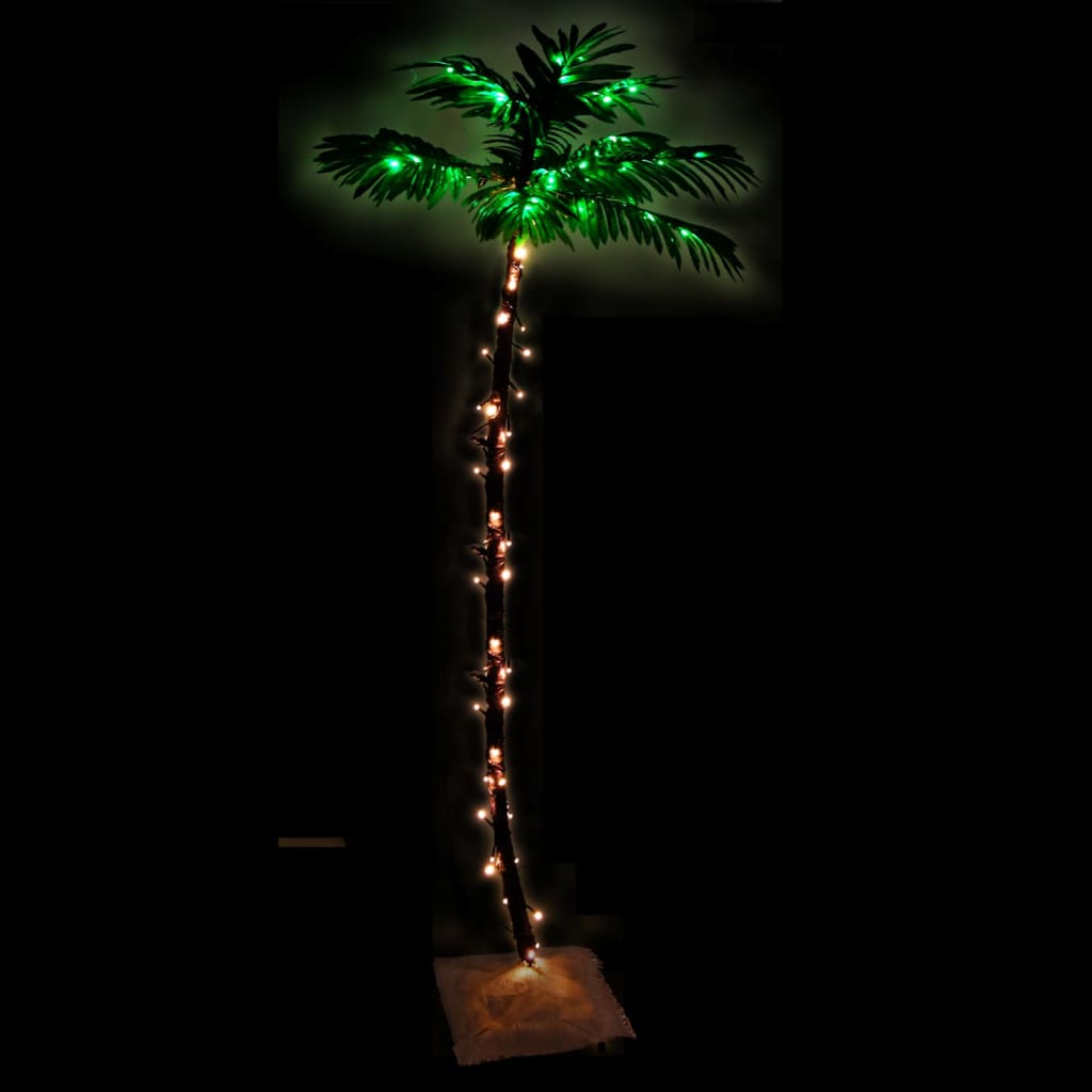 Künstliche Palme LED Warmweiß 72 LEDs 120 cm