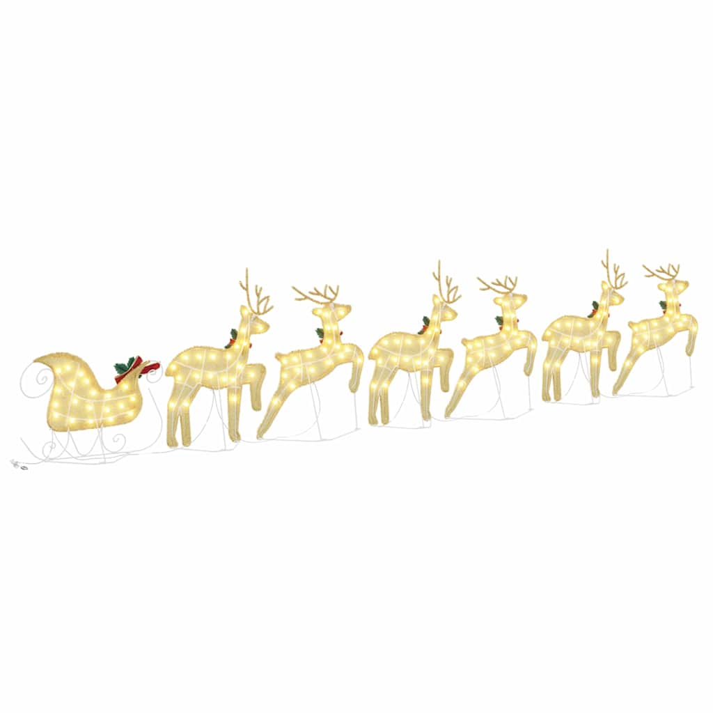 LED Rentiere 5 pcs Gold Stoff