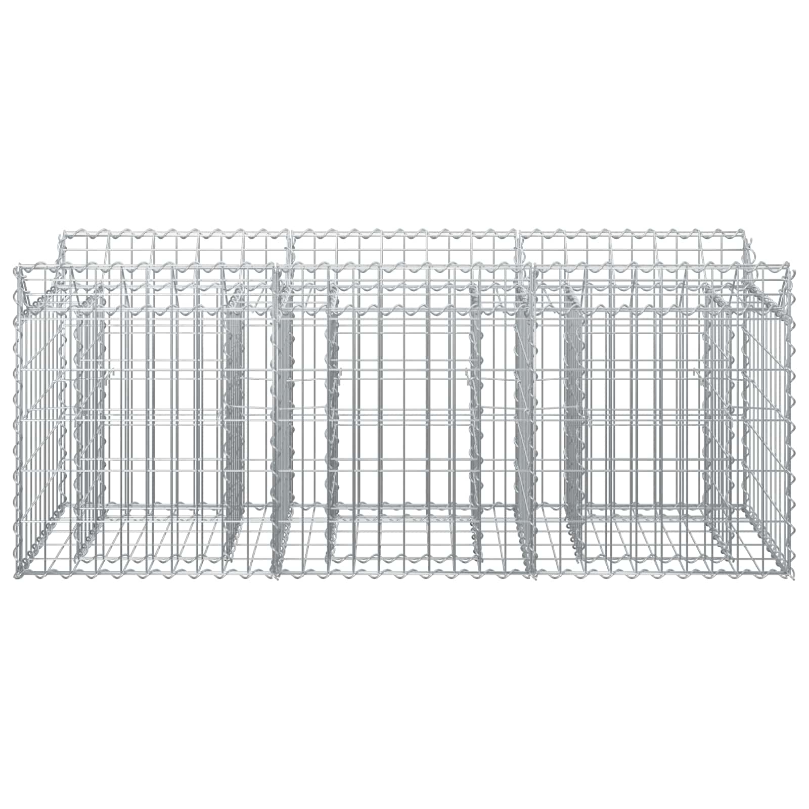 Gabionen-Hochbeet 2 pcs Silber