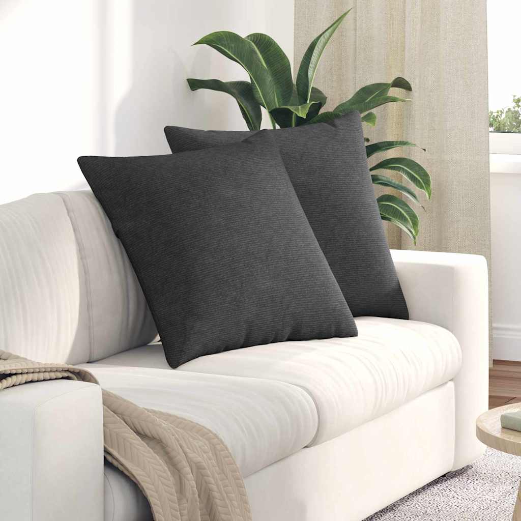 Sofakissen 2 Stück Hellgrau 50 x 30 cm Cordstoff